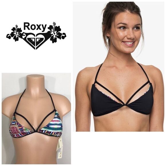 ROXY reversible multicolored bikini top. NWT - Picture 11 of 12